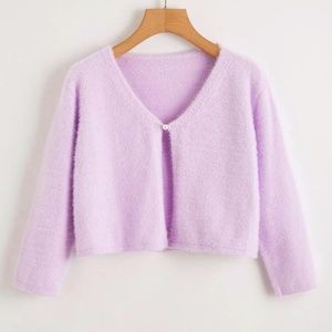 ROMWE Women's Light Pink Cardigan/Top/Blouse